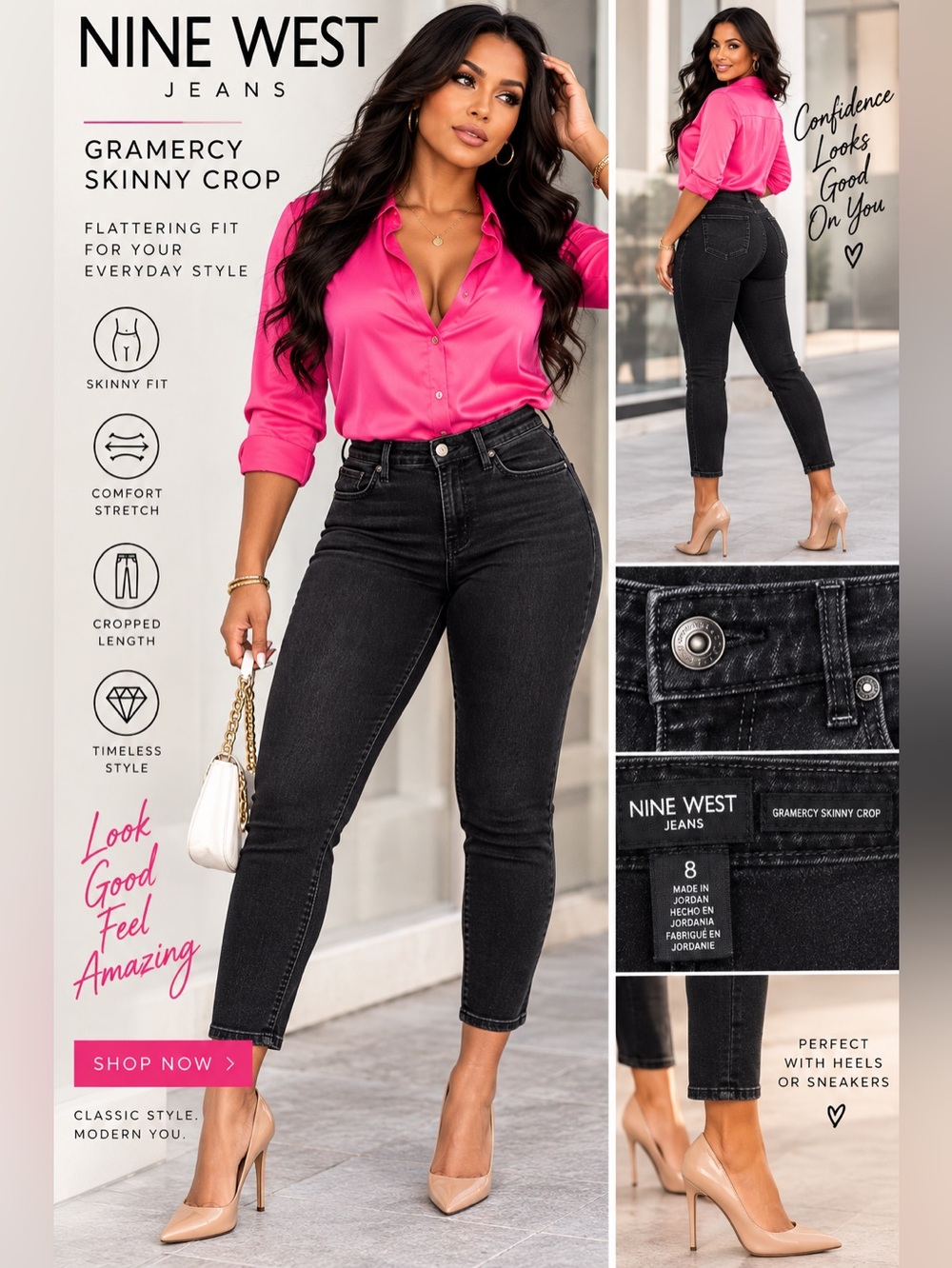 Nine West Skinny Crop Jeans in Black